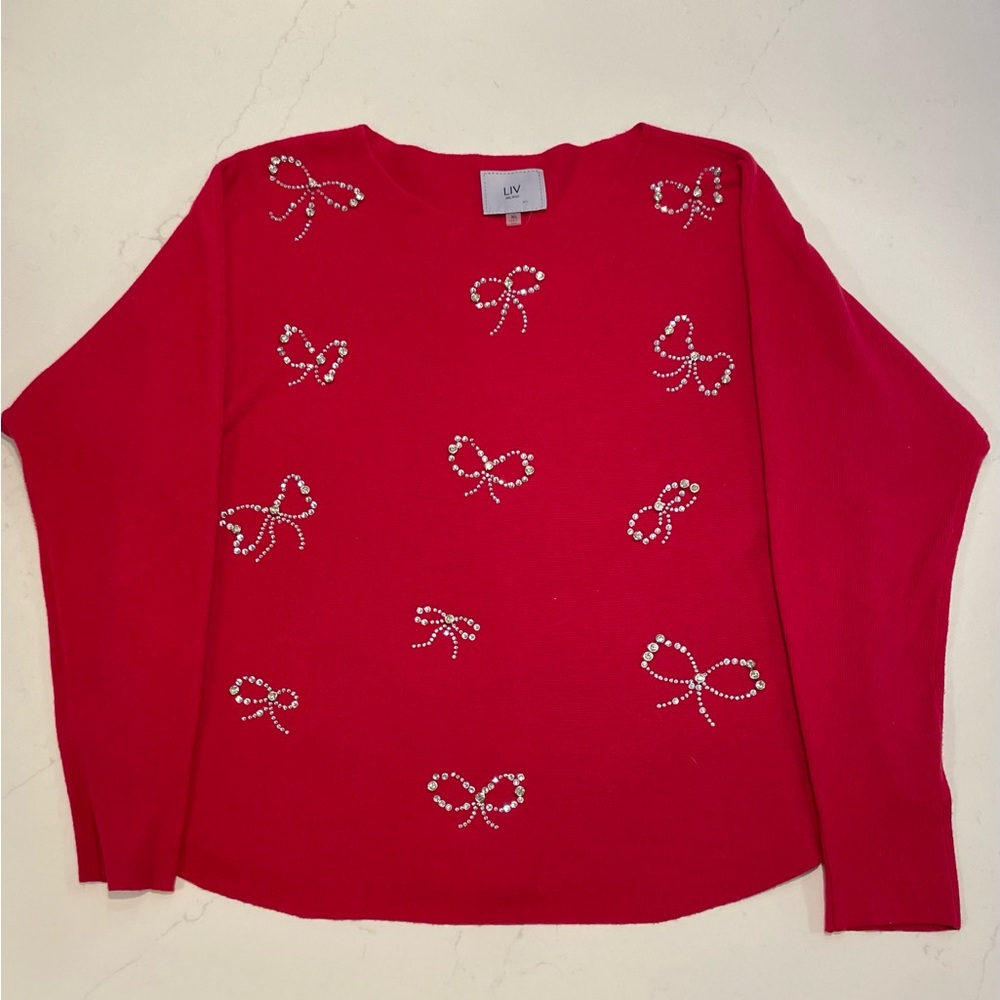 Milano Vibrant Red Top with Crystal Accents